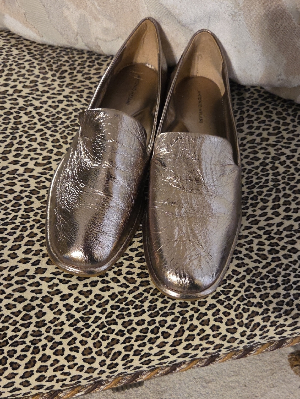 Antonio Melani Metallic Rose Gold Slip-On Loafers - Women